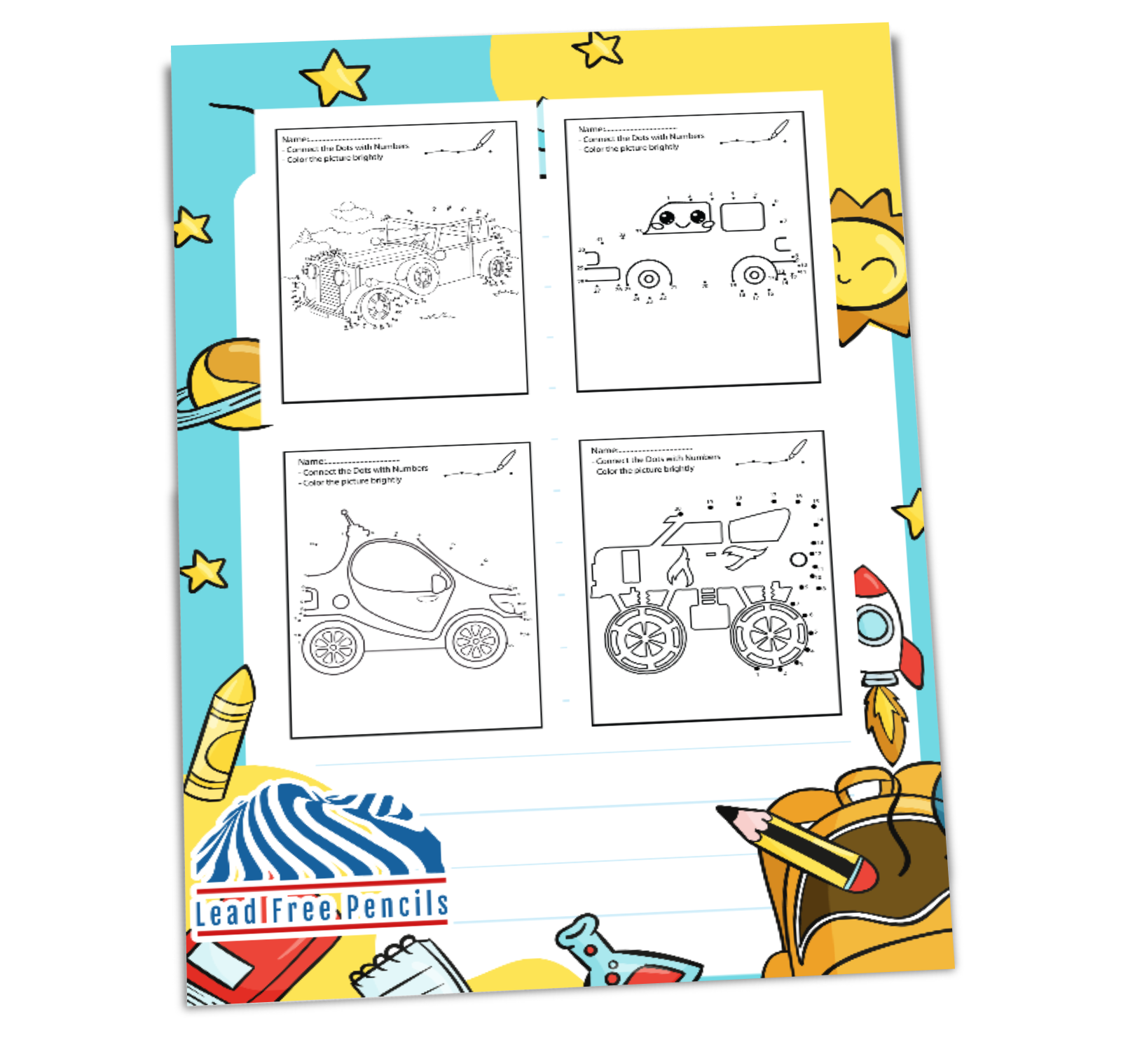 Car & Truck Dot To Dot Activity Book - Image 2