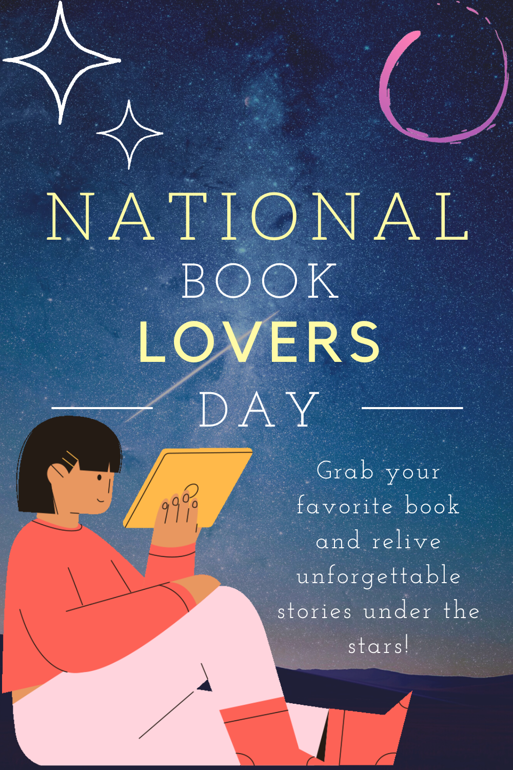 National Book Lovers Day – readers with stacks of books