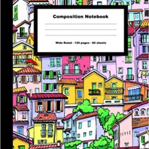 Composition Notebook: Pretty Caribbean Colors Premium Notebook Wide Ruled 120 Pages 60 Sheets 7.5 x 9.25 inch for Girls Boys Kids Teens Adults
