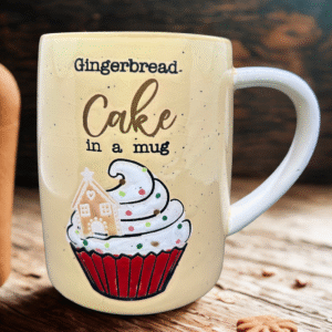 Gingerbread Cake in a Mug Ceramic Cup – Cupcake Recipe Mug! 🎁